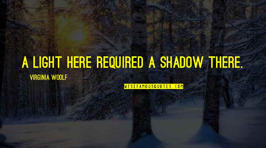 Melanjutkan Abjad Quotes By Virginia Woolf: A light here required a shadow there. Melanjutkan Abjad Quotes By Virginia Woolf: A light here required a shadow there.