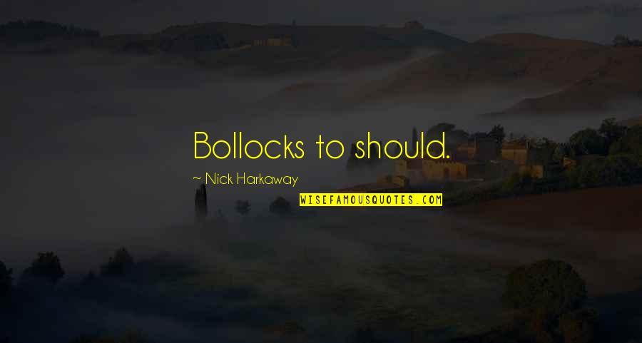 Melches Cole Quotes By Nick Harkaway: Bollocks to should.