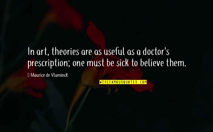 Melchor Ocampo Quotes By Maurice De Vlaminck: In art, theories are as useful as a