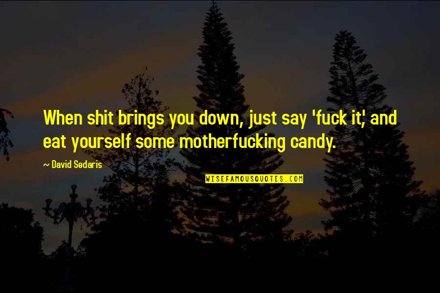 Melda Plug Ins Quotes By David Sedaris: When shit brings you down, just say 'fuck Melda Plug Ins Quotes By David Sedaris: When shit brings you down, just say 'fuck