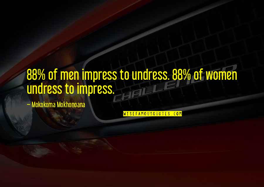 Melecio Rodriguez Quotes By Mokokoma Mokhonoana: 88% of men impress to undress. 88% of