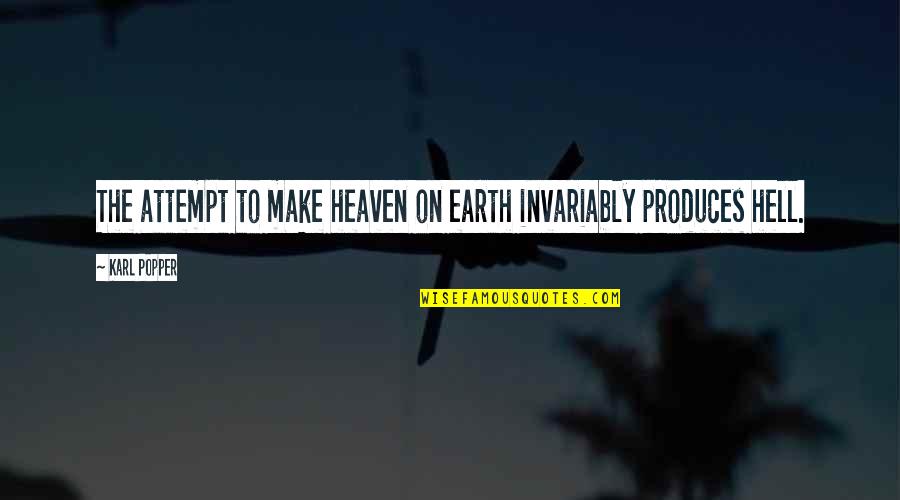 Melee Quotes By Karl Popper: The attempt to make heaven on earth invariably