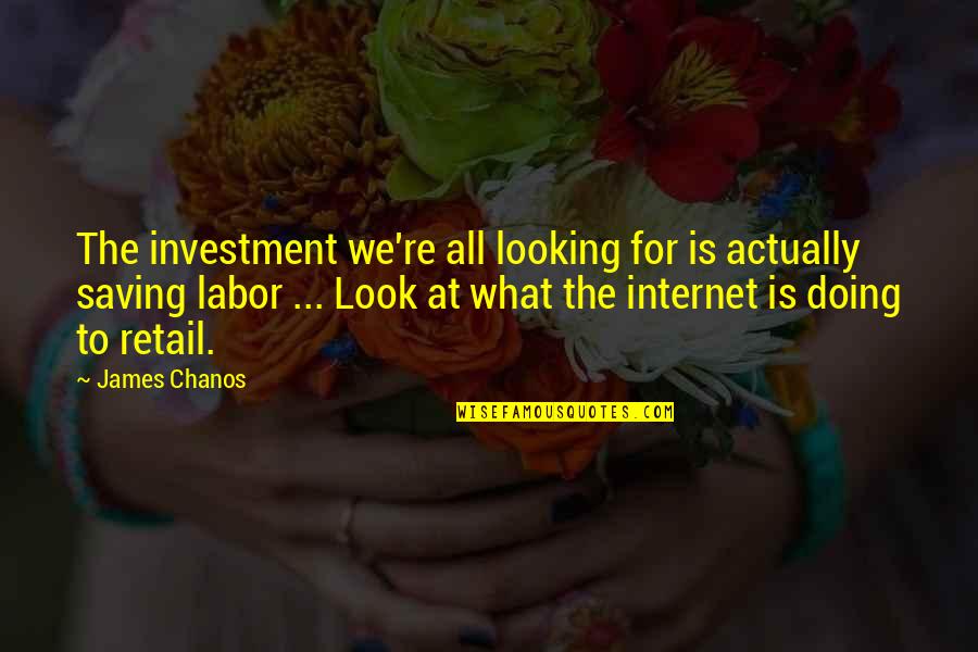 Melegari Machine Quotes By James Chanos: The investment we're all looking for is actually