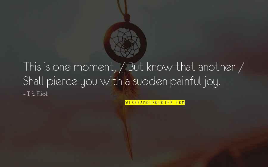 Melgio Brutunal Quotes By T. S. Eliot: This is one moment, / But know that