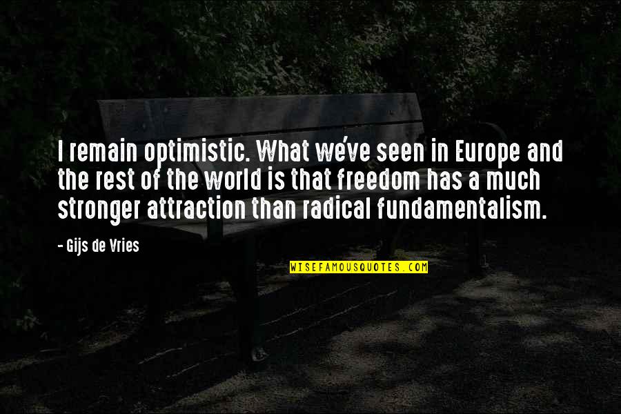Melhem Khalaf Quotes By Gijs De Vries: I remain optimistic. What we've seen in Europe Melhem Khalaf Quotes By Gijs De Vries: I remain optimistic. What we've seen in Europe