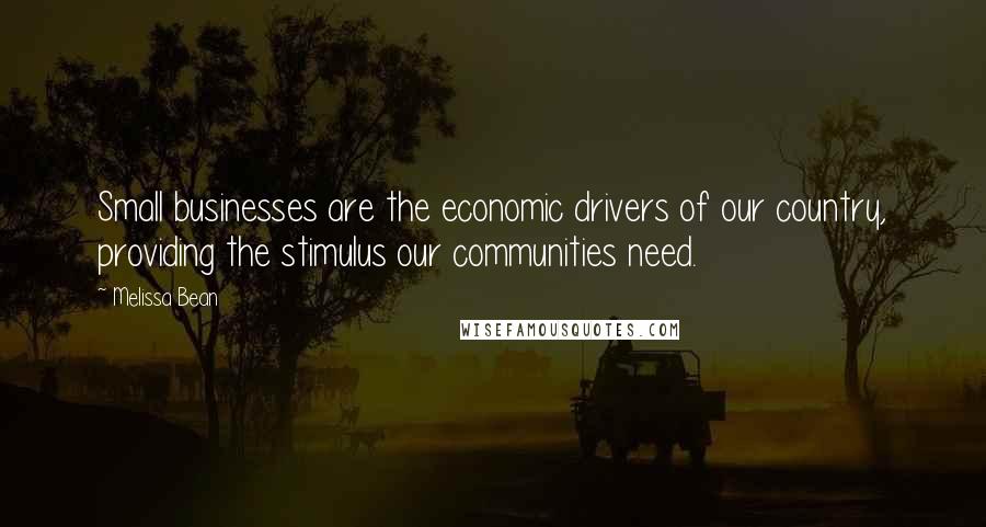 Melissa Bean quotes: Small businesses are the economic drivers of our country, providing the stimulus our communities need.