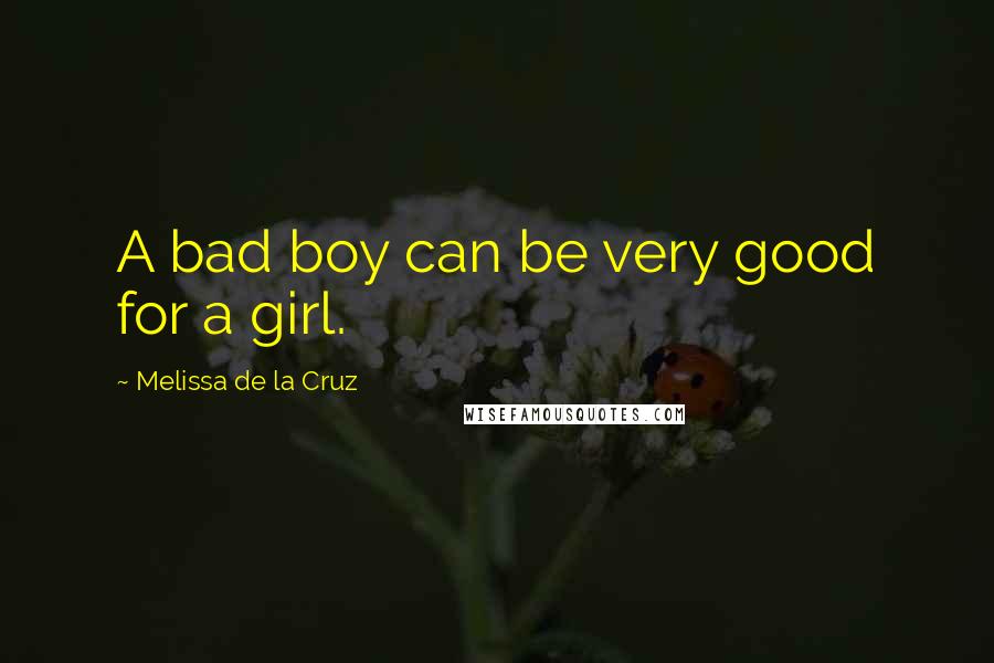 Melissa De La Cruz quotes: A bad boy can be very good for a girl.