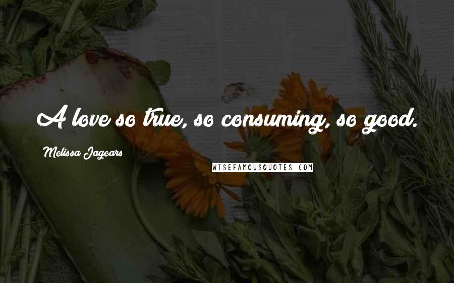 Melissa Jagears quotes: A love so true, so consuming, so good.