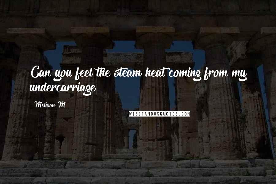 Melissa M quotes: Can you feel the steam heat coming from my undercarriage?