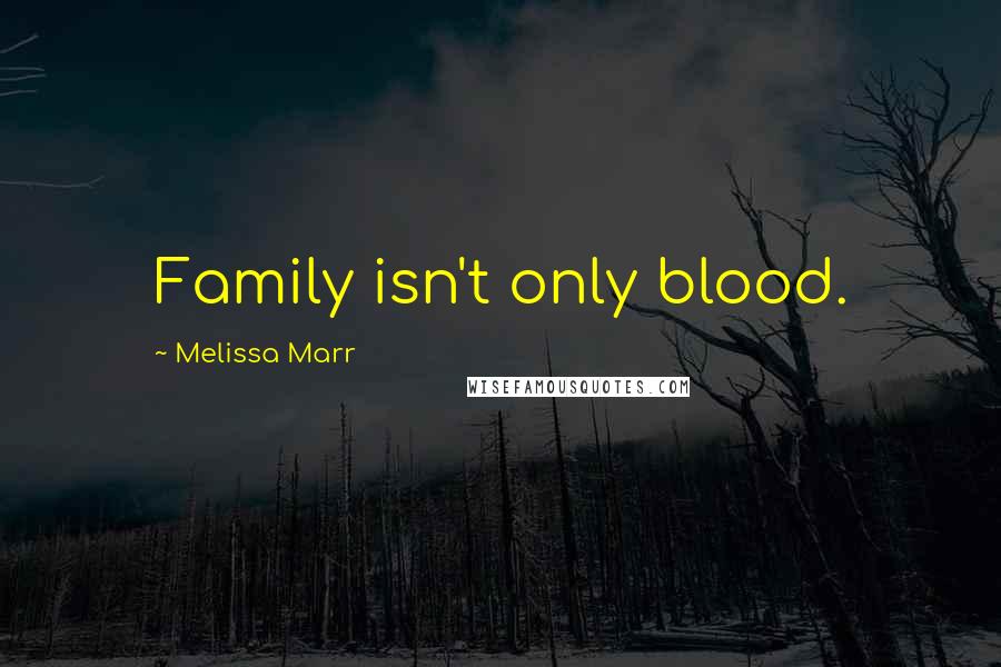 Melissa Marr quotes: Family isn't only blood.