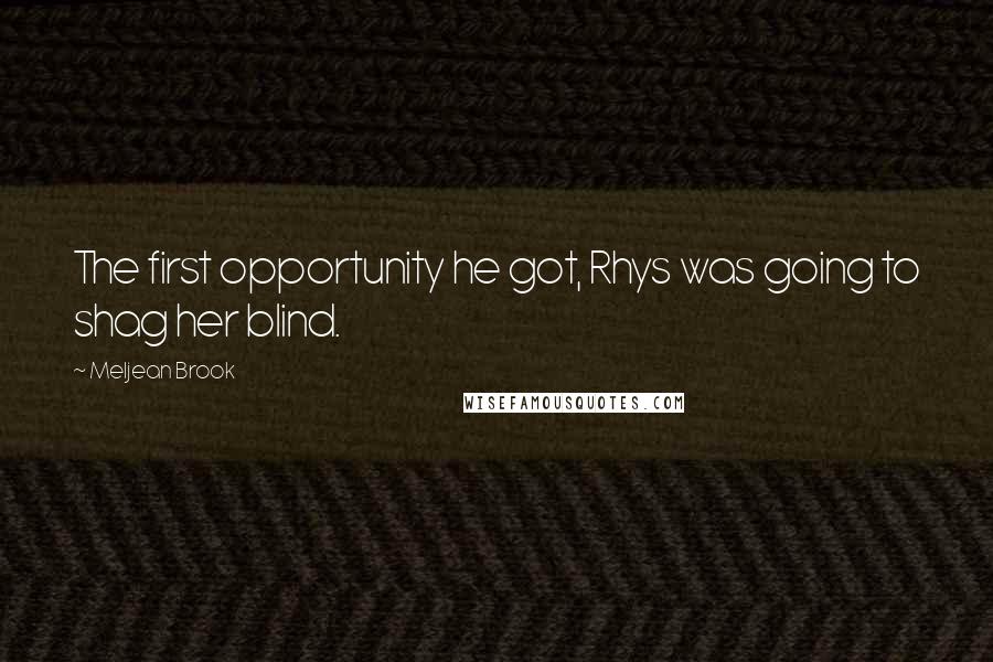 Meljean Brook quotes: The first opportunity he got, Rhys was going to shag her blind.