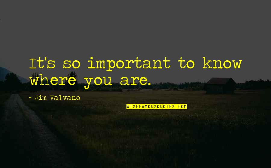Melline Masson Quotes By Jim Valvano: It's so important to know where you are.