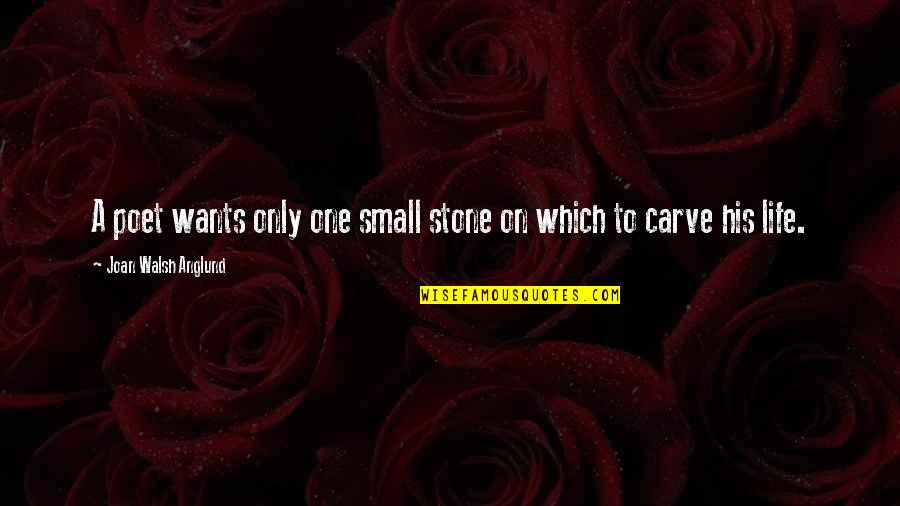 Mellow Moods Quotes By Joan Walsh Anglund: A poet wants only one small stone on