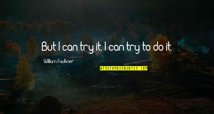 Melmak Quotes By William Faulkner: But I can try it. I can try Melmak Quotes By William Faulkner: But I can try it. I can try