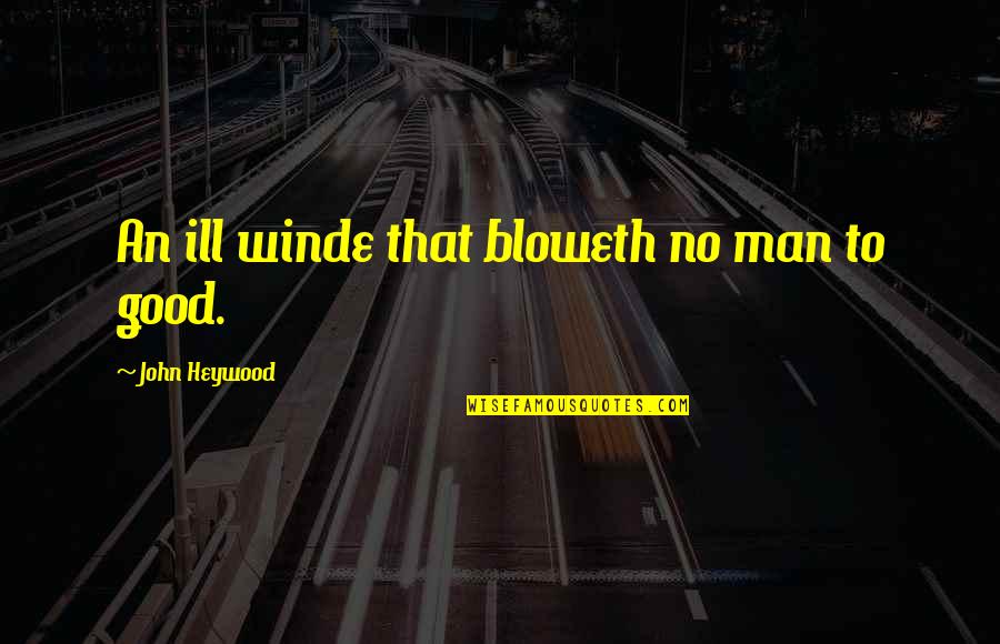 Melni Quotes By John Heywood: An ill winde that bloweth no man to