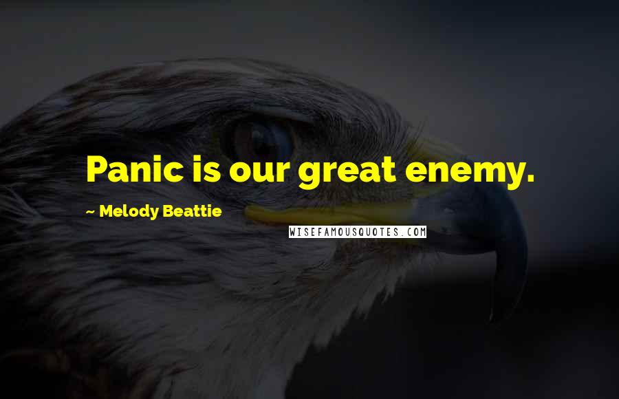 Melody Beattie quotes: Panic is our great enemy. Melody Beattie quotes: Panic is our great enemy.