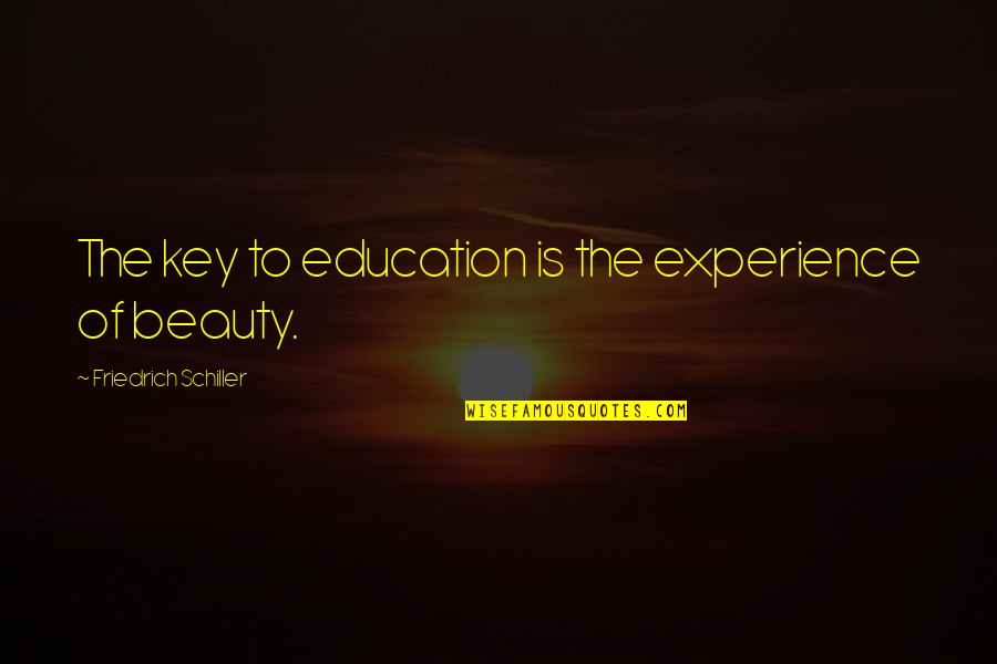 Melsen Power Quotes By Friedrich Schiller: The key to education is the experience of Melsen Power Quotes By Friedrich Schiller: The key to education is the experience of