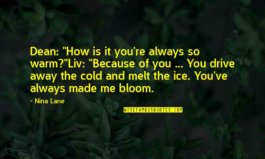 Melt Away Quotes By Nina Lane: Dean: "How is it you're always so warm?"Liv: