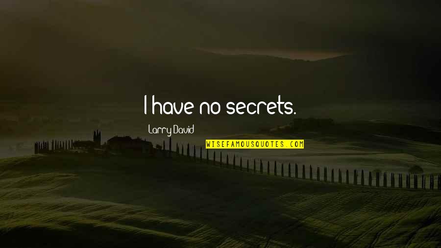 Melty Way Quotes By Larry David: I have no secrets.
