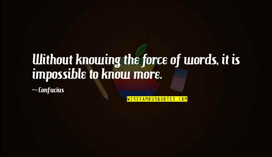 Melzack Echelle Quotes By Confucius: Without knowing the force of words, it is