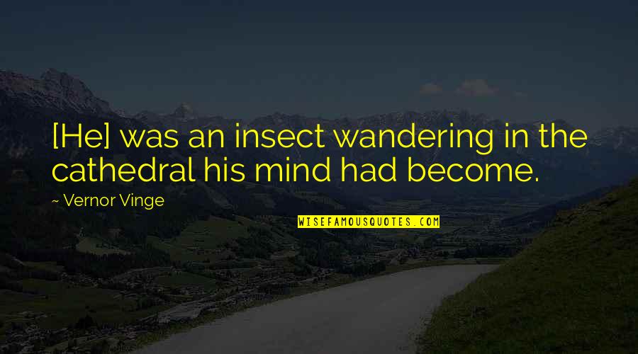 Memajukan Negara Quotes By Vernor Vinge: [He] was an insect wandering in the cathedral