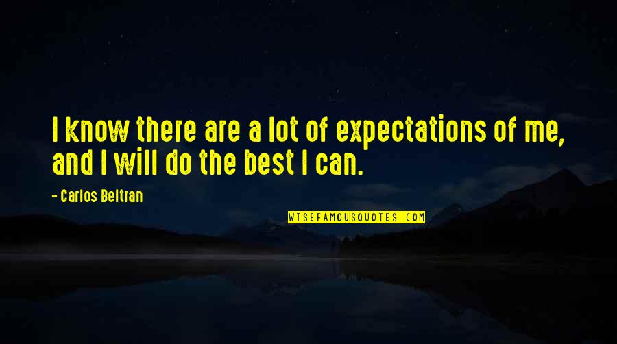 Memandu Lesen Quotes By Carlos Beltran: I know there are a lot of expectations