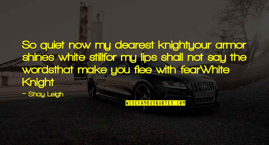 Membawa Muafakat Quotes By Shay Leigh: So quiet now my dearest knightyour armor shines