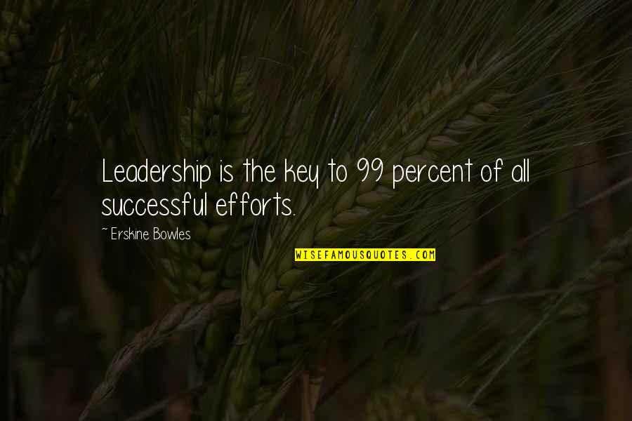 Memberikan Tanggapan Quotes By Erskine Bowles: Leadership is the key to 99 percent of Memberikan Tanggapan Quotes By Erskine Bowles: Leadership is the key to 99 percent of