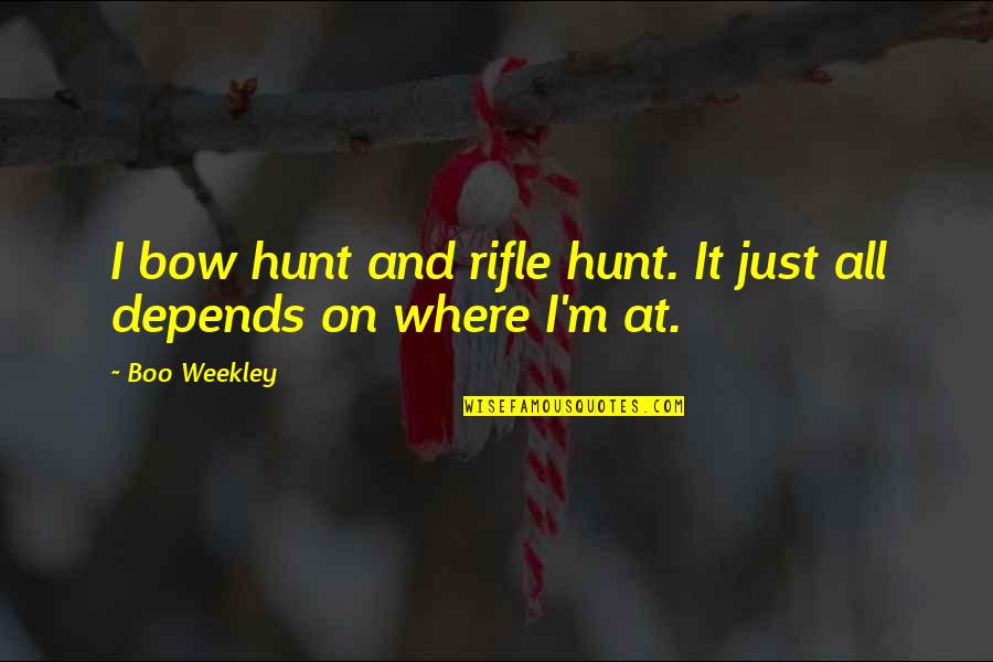 Memorable College Days Quotes By Boo Weekley: I bow hunt and rifle hunt. It just