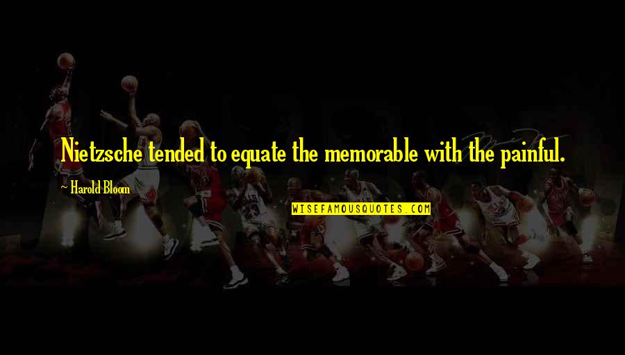 Memorable Quotes By Harold Bloom: Nietzsche tended to equate the memorable with the Memorable Quotes By Harold Bloom: Nietzsche tended to equate the memorable with the