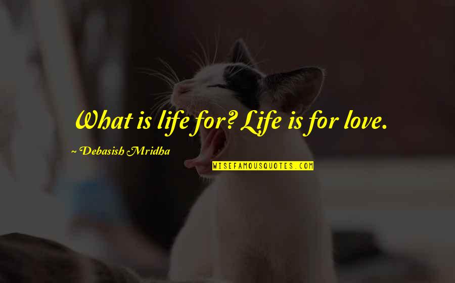 Memorialized Def Quotes By Debasish Mridha: What is life for? Life is for love. Memorialized Def Quotes By Debasish Mridha: What is life for? Life is for love.