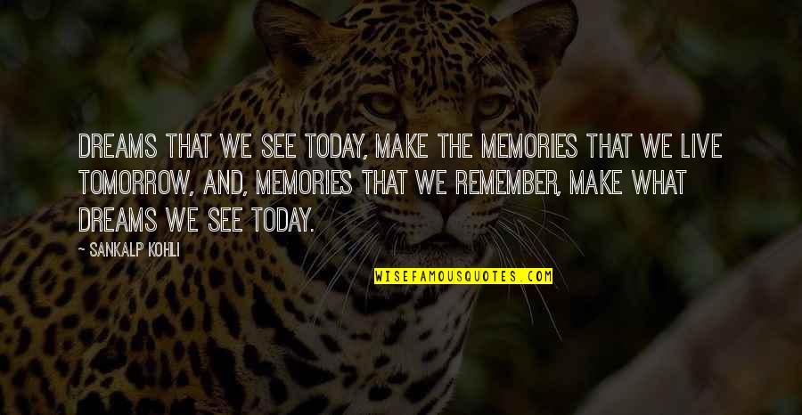Memories And Dreams Quotes By Sankalp Kohli: Dreams that we see today, make the memories