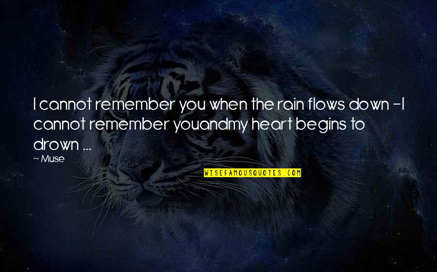 Memories And Loss Quotes By Muse: I cannot remember you when the rain flows