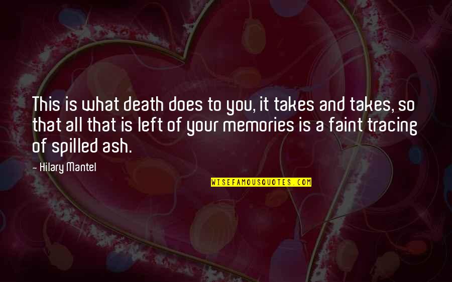 Memories Loss Quotes By Hilary Mantel: This is what death does to you, it