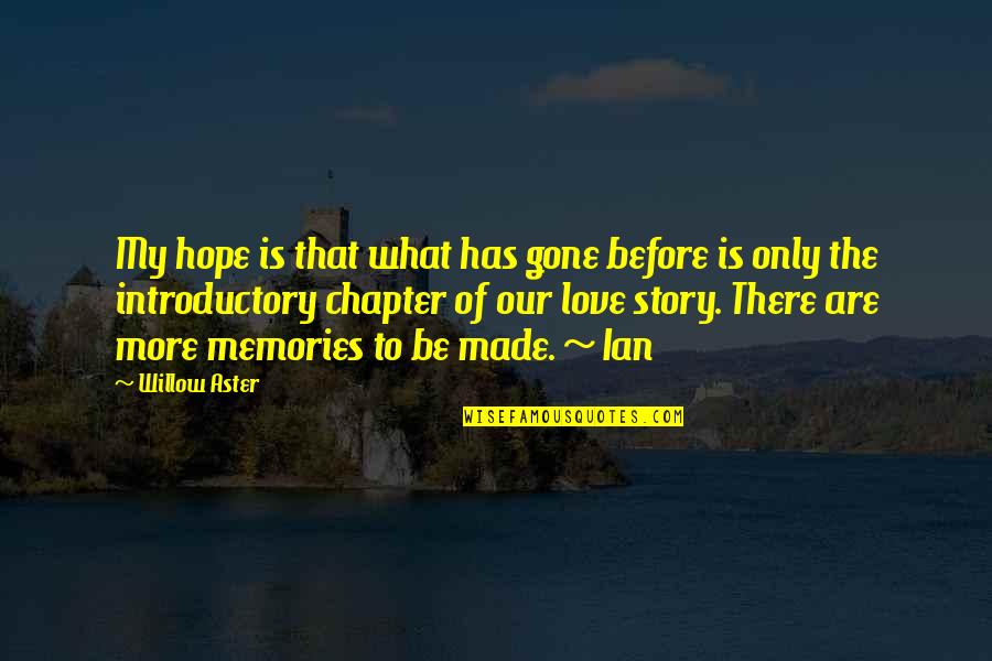 Memories Made Quotes By Willow Aster: My hope is that what has gone before Memories Made Quotes By Willow Aster: My hope is that what has gone before