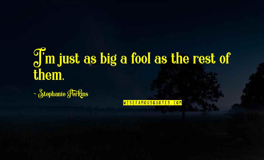 Memories Of Lost Friends Quotes By Stephanie Perkins: I'm just as big a fool as the