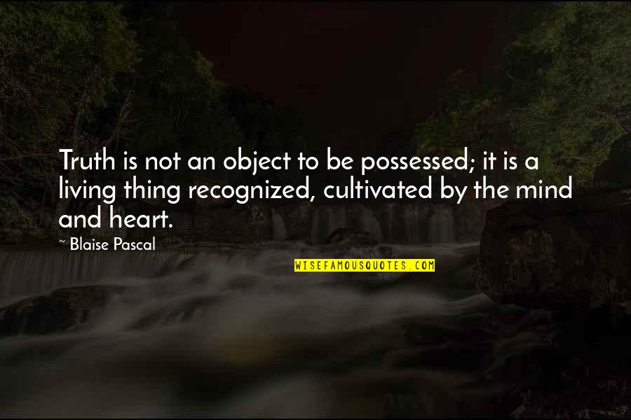 Memories Of My School Days Quotes By Blaise Pascal: Truth is not an object to be possessed;