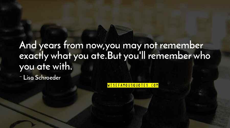 Memories With You Quotes By Lisa Schroeder: And years from now,you may not remember exactly Memories With You Quotes By Lisa Schroeder: And years from now,you may not remember exactly
