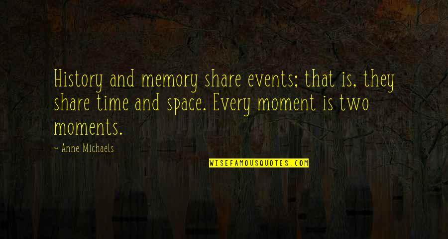 Memory And History Quotes By Anne Michaels: History and memory share events; that is, they