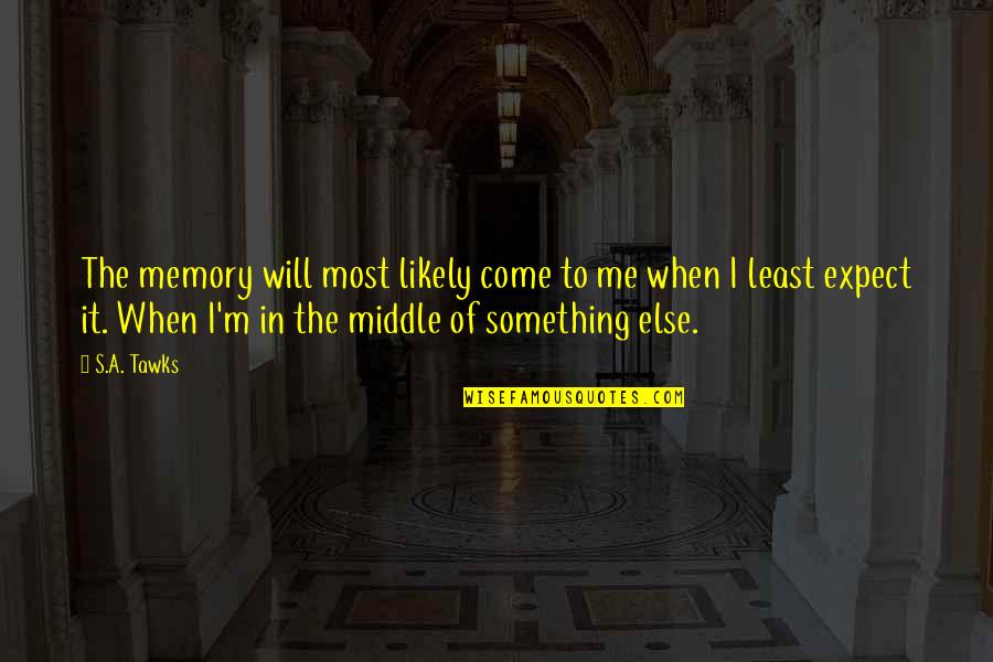 Memory And Imagination Quotes By S.A. Tawks: The memory will most likely come to me