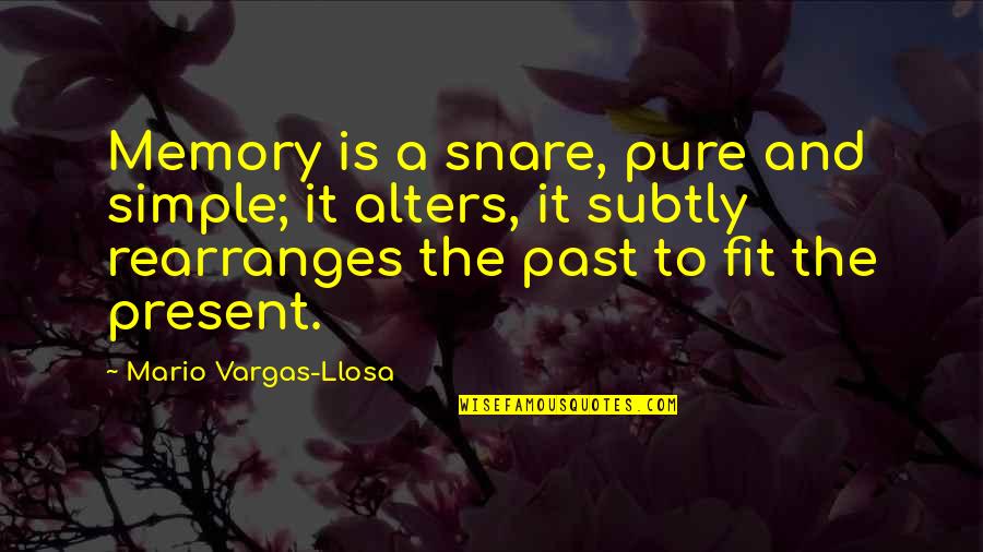 Memory And The Past Quotes By Mario Vargas-Llosa: Memory is a snare, pure and simple; it