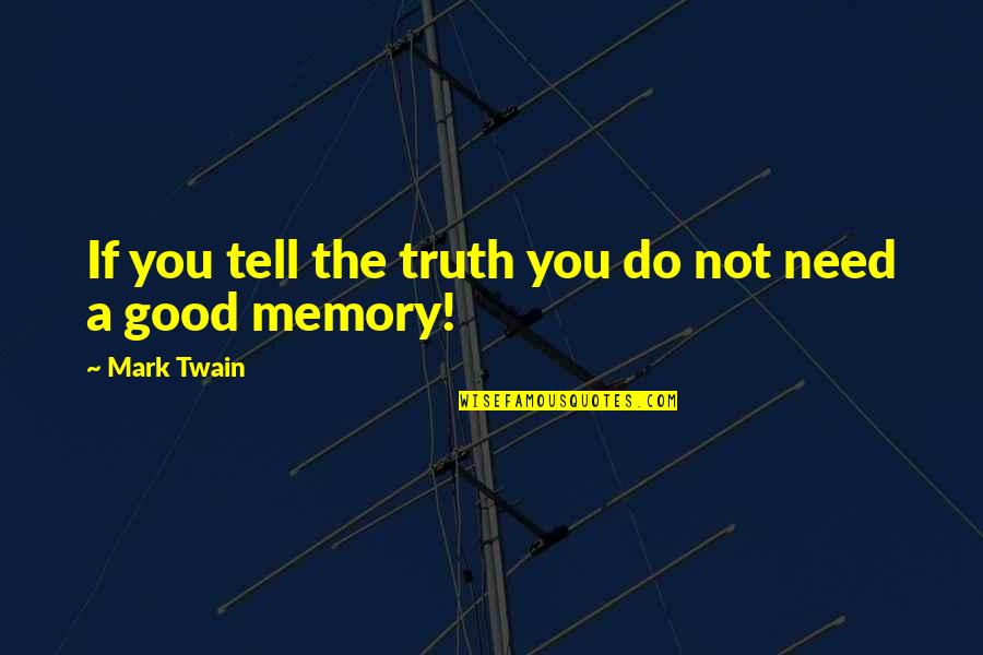 Memory And Truth Quotes By Mark Twain: If you tell the truth you do not