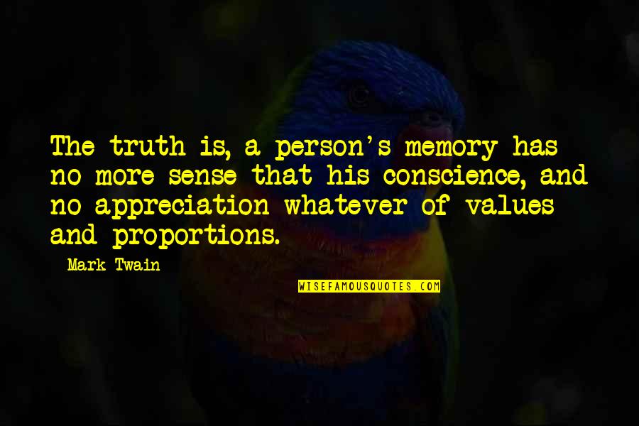 Memory And Truth Quotes By Mark Twain: The truth is, a person's memory has no