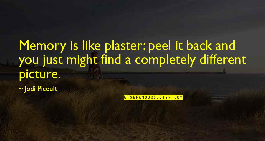 Memory Is Like Quotes By Jodi Picoult: Memory is like plaster: peel it back and