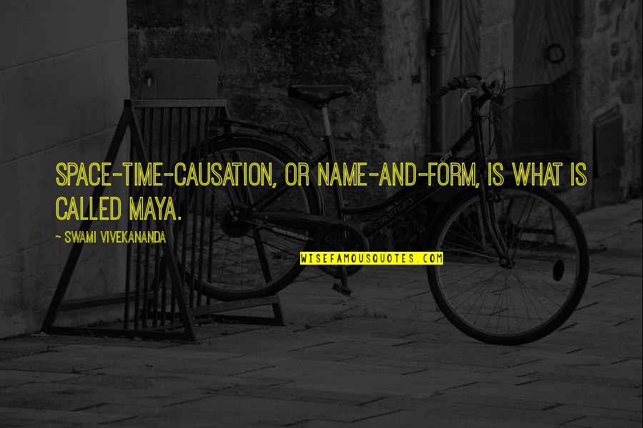 Memperluas Pangsa Quotes By Swami Vivekananda: Space-time-causation, or name-and-form, is what is called Maya.