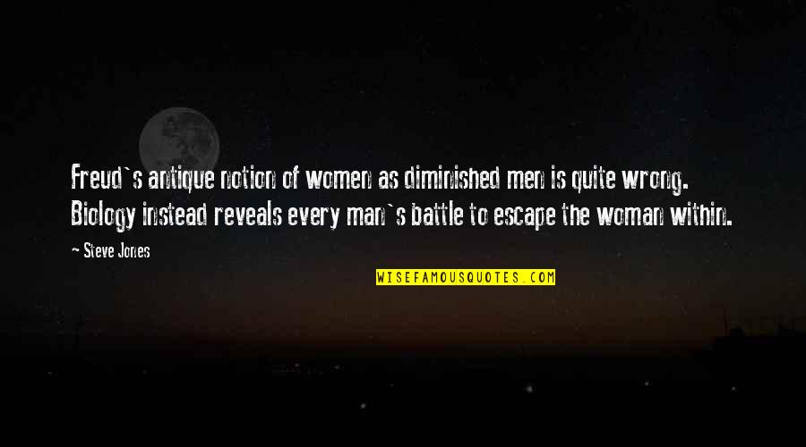 Men As Diminished Females Quotes By Steve Jones: Freud's antique notion of women as diminished men