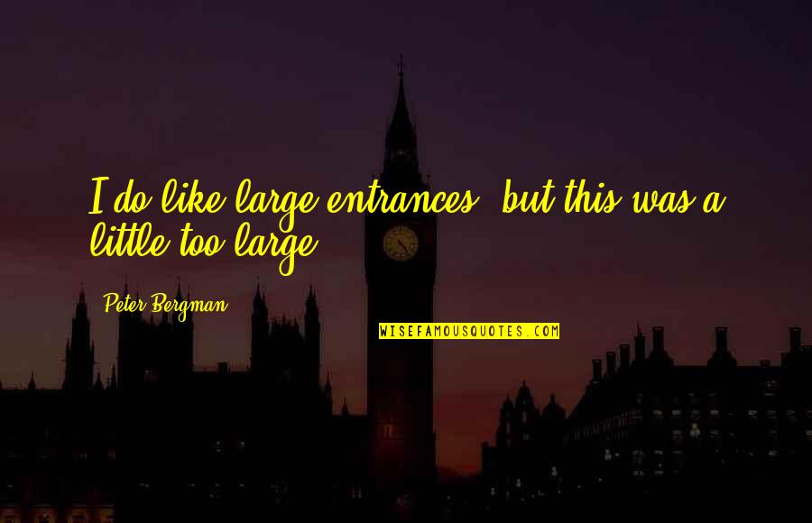 Men Feeling Famine Quotes By Peter Bergman: I do like large entrances, but this was