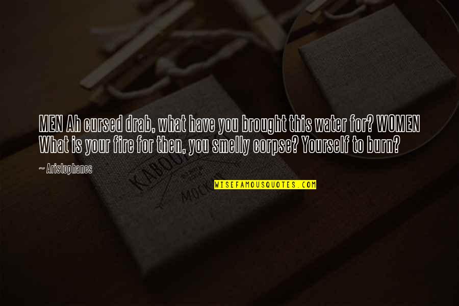 Men Fire Quotes By Aristophanes: MEN Ah cursed drab, what have you brought Men Fire Quotes By Aristophanes: MEN Ah cursed drab, what have you brought