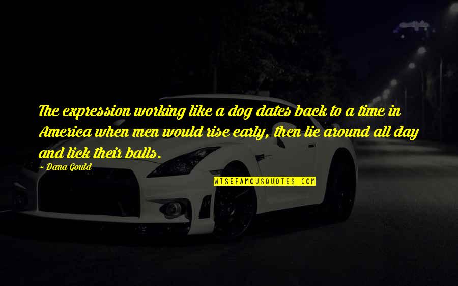 Men Lying Quotes By Dana Gould: The expression working like a dog dates back