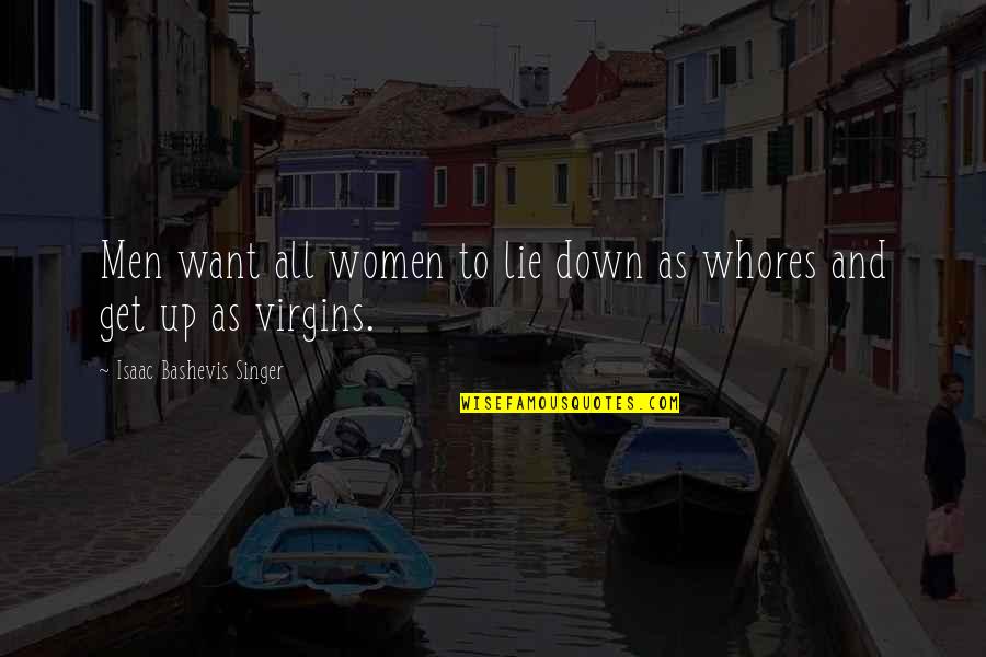 Men Lying Quotes By Isaac Bashevis Singer: Men want all women to lie down as